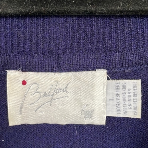 Belford Cashmere Blue Vintage Boatneck or Cowl Collar Sweater - Picture 9 of 12